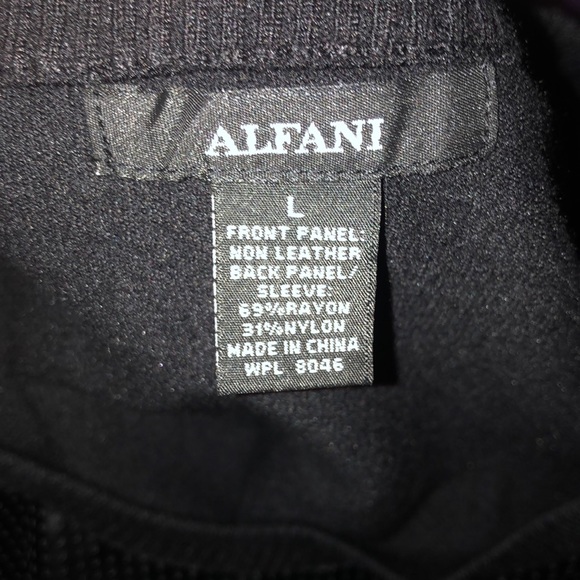 Alfani Black Perforated Leather Front Sweater SZ L! NEW! - Picture 8 of 11